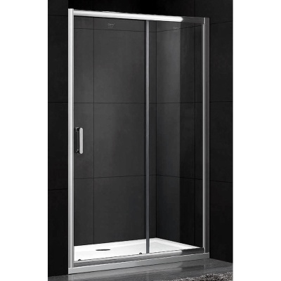 Душевая дверь в нишу Gemy Victoria 140х190 профиль Хром стекло прозрачное