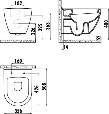 Унитаз Creavit Terra TP325-11CB00E-CA00 подвесной Белый с декором без сиденья