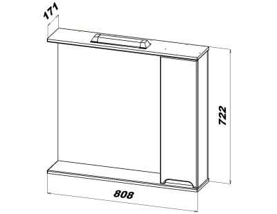 Зеркало со шкафом San Star Модена 80 176.1-2.4.1. с подсветкой Белое