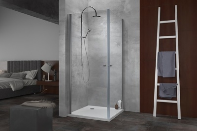 Душевой уголок Kolpa San Terra Flat TKK/E 80x80 профиль хром, стекло прозрачное