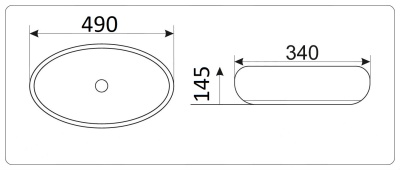 Раковина CeramaLux 49 78455 Черная