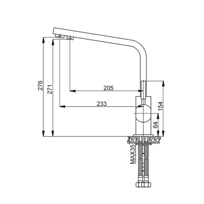 Смеситель для кухни Raiber RF6901 Хром