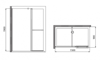 Душевой уголок Gemy S03161D 150x90 профиль Хром стекло Цвет