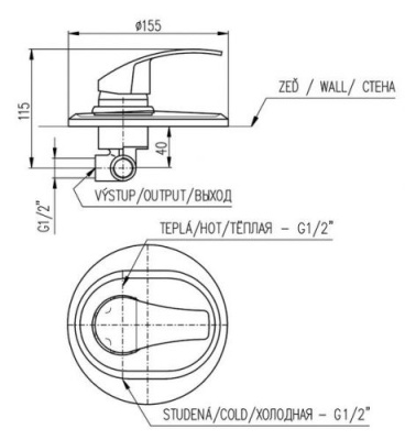 Смеситель для душа Rav Slezak Mississippi MS083 Хром