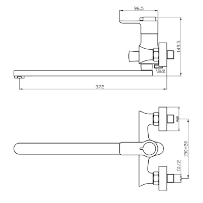 Смеситель для ванны Orange Aristo T19-211cr универсальный Хром