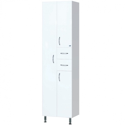 Шкаф пенал Bellezza 60 с бельевой корзиной Белый