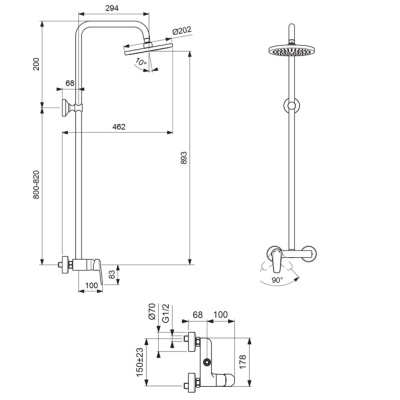 Душевая система Vidima Balance BA272AA Хром