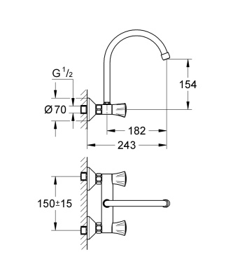 Смеситель для кухни Grohe Costa L 31191001 Хром