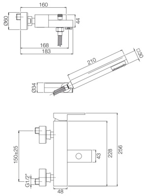 Смеситель для душа Fima Carlo Frattini Brick F3504CR Хром