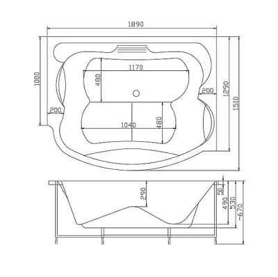 Акриловая ванна Victory Spa Singapore Без системы управления