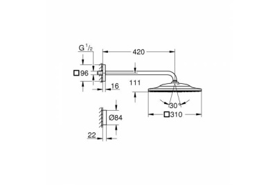 Верхний душ Grohe Rainshower SmartConnect 26642000 Хром