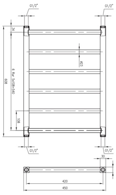 Полотенцесушитель Zehnder Stalox STX-060-045 Белый