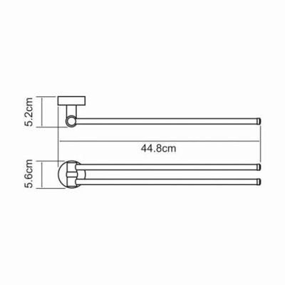 Полотенцедержатель WasserKRAFT Isen K-4031 двойной поворотный Хром