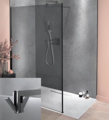 Душевая перегородка Jacob Delafon Contra Walk In 100 E22W100-BLV профиль Черный стекло Серое