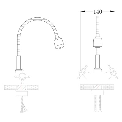 Смеситель для кухни Ростовская Мануфактура Сантехники SL65-279F Хром
