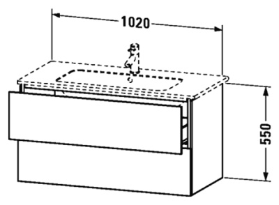 Тумба под раковину Duravit L-Cube LC624205151 подвесная Сосна коричневая