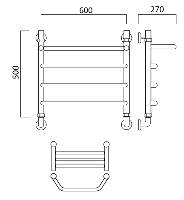 Водяной полотенцесушитель Aquanerzh 04-00A5060 Хром