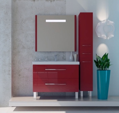 Зеркало SanVit Санвит 90 zsanv090 с фактурой под дерево с подсветкой Акация светлая