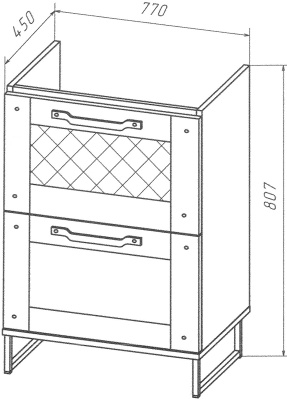 Тумба под раковину Бриклаер Лофт 80 Метрополитен грей