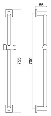 Душевая штанга BelBagno Carin CAR-SA-CRM Хром