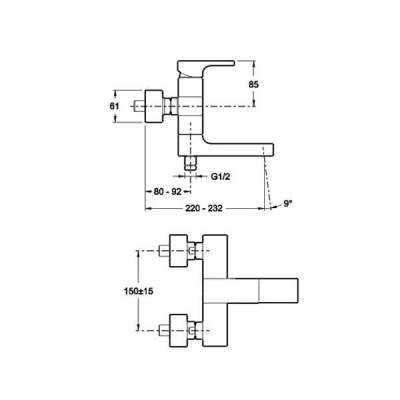 Смеситель для ванны Jacob Delafon Strayt E45370-CP Хром