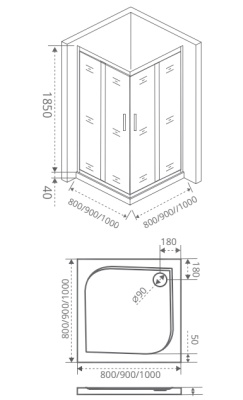 Душевой уголок Good Door Infinity CR-80 80х80 профиль Хром стекло прозрачное