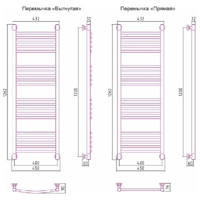 Водяной полотенцесушитель Сунержа Богема+ 1200х400 Хром