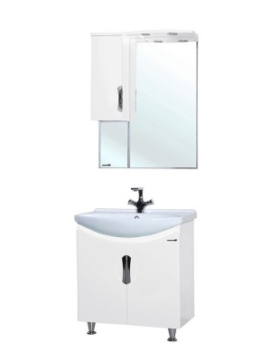 Зеркало со шкафом Bellezza Лагуна 65 с подсветкой L Белое