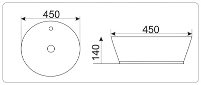 Раковина-чаша Mira 45 MR-4545BG Черная Золото Раковина-чаша Mira 45 MR-4545BG Черная Золото