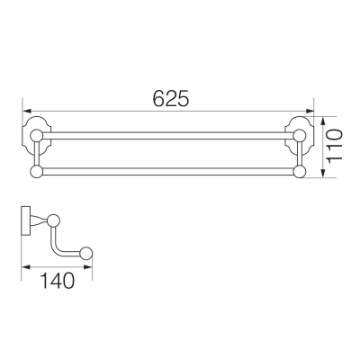 Полотенцедержатель Veragio Stanford VR.STD-7722.BR двойной Бронза
