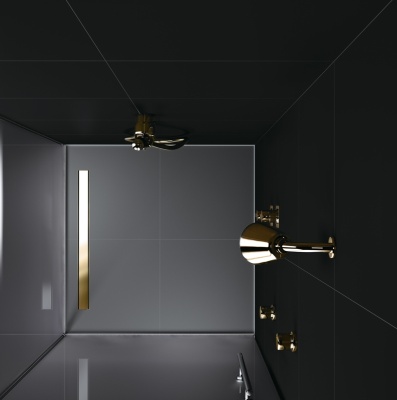 Душевой лоток Berges Wasserhaus B1 Keramik 600 092117 с решеткой Золото глянец