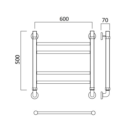 Водяной полотенцесушитель Aquanerzh 00-60A5060 Хром