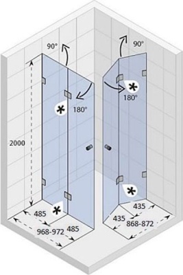 Душевой уголок Riho Scandic M211 100x90 GX0308200 профиль Хром стекло прозрачное