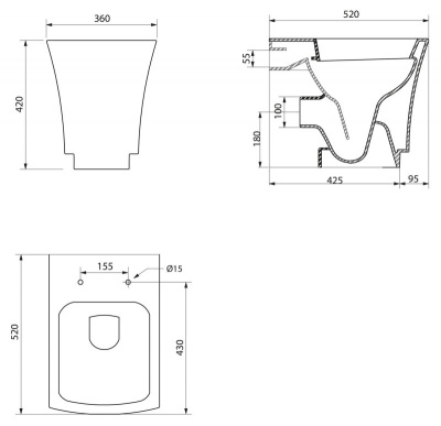 Унитаз BelBagno Regina BB104CB без сиденья