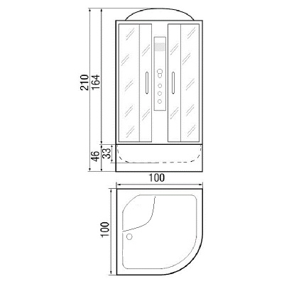 Душевая кабина River Desna 100x100x46 MT 10000002039+10000000169 с поддоном
