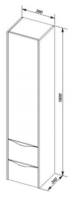 Шкаф пенал Aquanet Франка 40 183049 подвесной R Белый