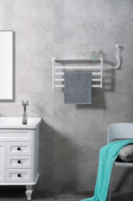 Электрический полотенцесушитель Black&White Universe 580х350 N-333W с полкой Белый