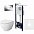 Комплект унитаза с инсталляцией AM.PM Spirit V2.0 FlashClean IS48051.701700 с сиденьем Микролифт и клавишей смыва Хром