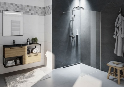 Душевая перегородка Riho Novik Z400 120 GZ4120000 профиль Хром стекло прозрачное