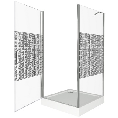 Душевой уголок Good Door Fantasy CR-80-F-CH 80x80 профиль Хром стекло прозрачное с рисунком