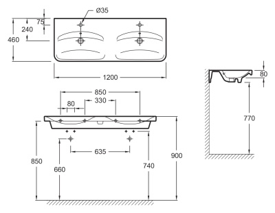 Раковина Jacob Delafon Replay 120 E4488-00 Белая