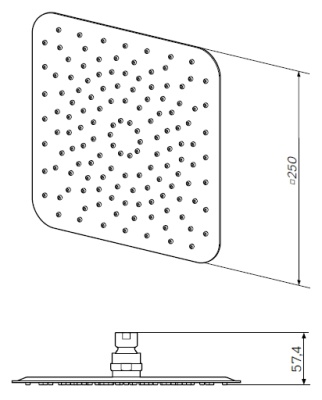 Верхний душ AM.PM 25 F05S0002 Хром