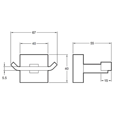 Двойной крючок Jacob Delafon Mecanique E77867-CP Хром
