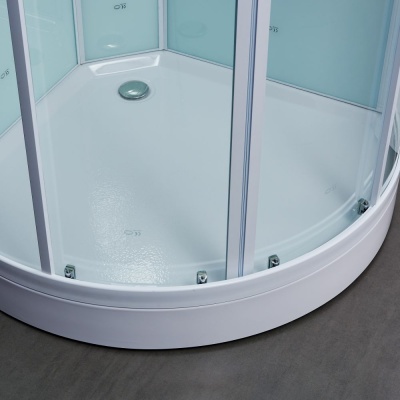 Душевая кабина SSWW W1017 90х90 с гидромассажем профиль Белый задняя стенка Белая