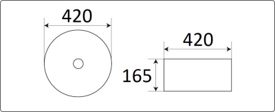 Раковина CeramaLux 42 C1056 Серебряная