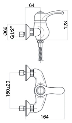 Смеситель для душа Webert Aurora AU870102 Хром