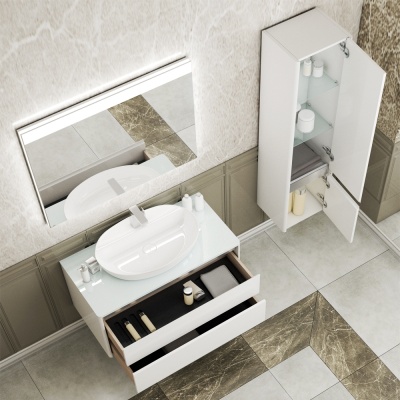 Тумба под раковину Diborg Hanna 90 77.8226 подвесная Белая матовая