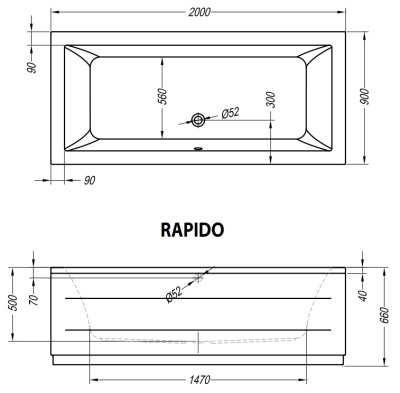 Акриловая ванна Kolpa San Rapido 200x90 Basis