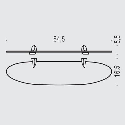 Стеклянная полка Colombo Design Link B2416.000 Белый, Хром