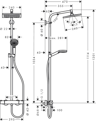 Душевая система Hansgrohe Crometta E 27281000 Хром